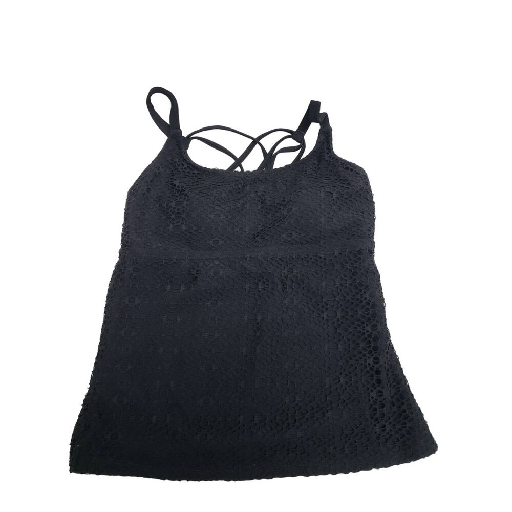 Island Waves Black Tankini Bikini Swim Suit Top - Size 6